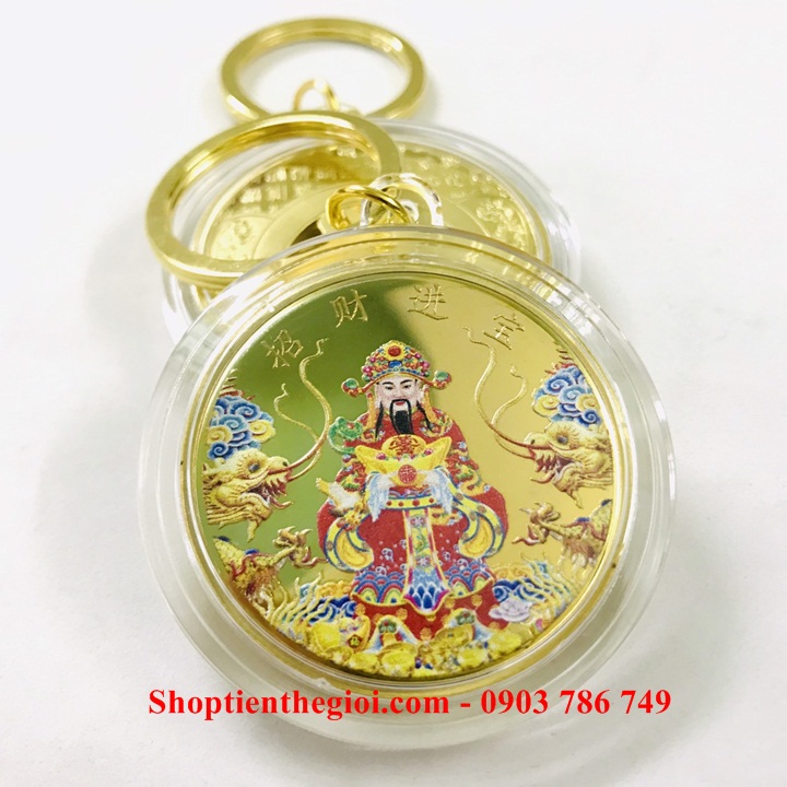 Móc Khóa Xu Thần Tài In Màu - SP005202